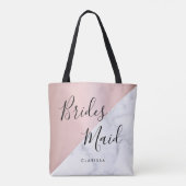 Elegant witte marmer & roos goudbruidsbruidster tote bag (Achterkant)