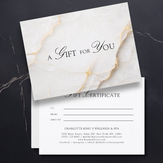 Elegant Witte Marmeren Cadeaucertificaat