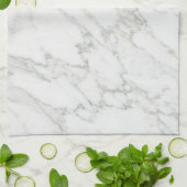 Elegant Witte Marmeren Minimale Esthetiek Theedoek (Gevouwen)