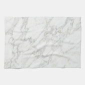 Elegant Witte Marmeren Minimale Esthetiek Theedoek (Horizontaal)