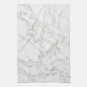 Elegant Witte Marmeren Minimale Esthetiek Theedoek (Verticaal)