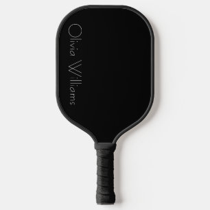 Elegant Witte Monogram   Stijlvolle Moderne Minima Pickleball Paddle