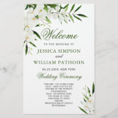 Elegant Witte Orchidee Boho Trouwceremonie Program (Voorkant)