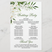 Elegant Witte Orchidee Boho Trouwceremonie Program (Achterkant)