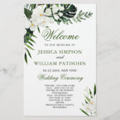 Elegant Witte Orchidee Boho Trouwceremonie Program (Voorkant)