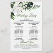 Elegant Witte Orchidee Boho Trouwceremonie Program (Achterkant)