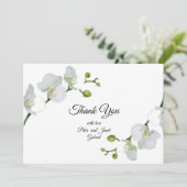 Elegant witte orchideeën bedankkaart (Staand voorkant)