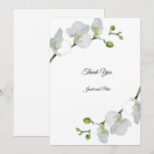 Elegant witte orchideeën bedankkaart (Voorkant / Achterkant)