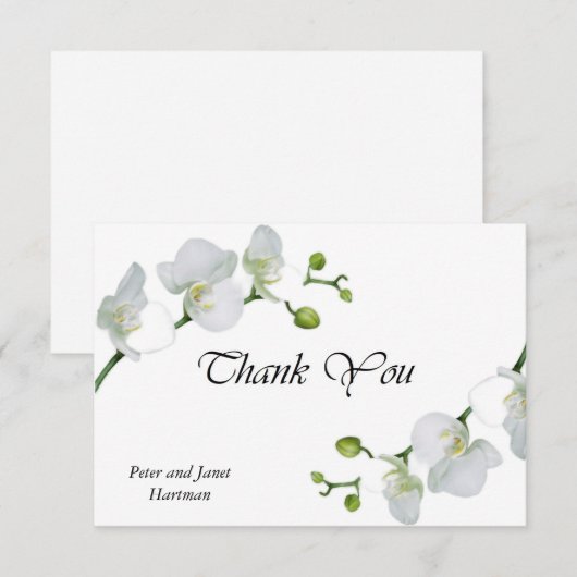 Elegant witte orchideeën bedankt je creditcard (Voorkant / Achterkant)