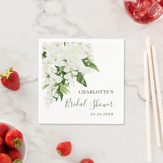 Elegant Witte Orchideeën Boheemse BRUIDSSHOWER Servet (Insitu)