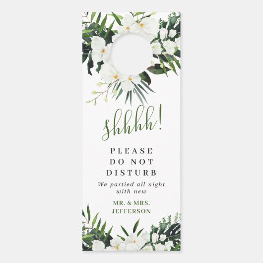 Elegant witte orchideeën Bohemian stoort niet Deurhanger (Voorkant)