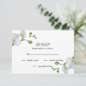 Elegant witte orchideeën RSVP-kaart RSVP Kaartje (Staand voorkant)