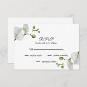 Elegant witte orchideeën RSVP-kaart RSVP Kaartje (Voorkant / Achterkant)