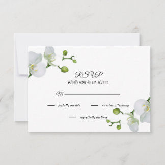 Elegant witte orchideeën RSVP-kaart RSVP Kaartje