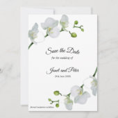 Elegant witte orchideeën sla de datum op save the date (Voorkant)