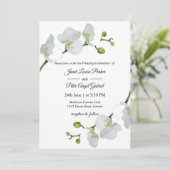 Elegant witte orchideeën Weddenschap Kaart (Staand voorkant)