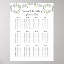 Elegant witte orchideeën Zitkaarten Poster