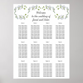 Elegant witte orchideeën Zitkaarten Poster