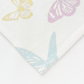 Elegant witte pastel vlinderpatroon Kinder naam Fleece Deken (Hoek)