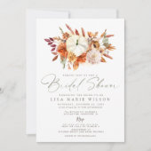 Elegant Witte Pompoenen Herfst Vrijgezellenfeest Kaart (Voorkant)