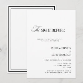 Elegant Witte Proefbruiloftdiner Kaart