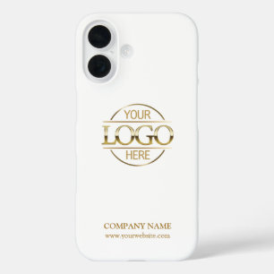 Elegant Witte Promotie Bedrijfslogo iPhone 16 Hoesje