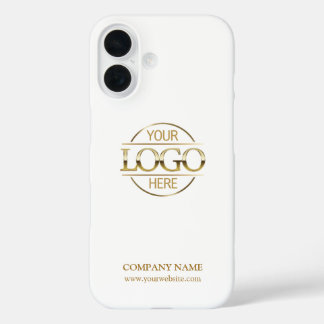 Elegant Witte Promotie Bedrijfslogo iPhone 16 Hoesje