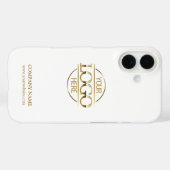 Elegant Witte Promotie Bedrijfslogo Case-Mate iPhone Case (Achterkant (horizontaal))