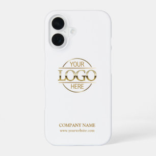 Elegant Witte Promotie Bedrijfslogo iPhone 16 Hoesje