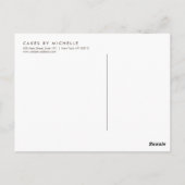 Elegant witte rok met Florals Cake Decorting Briefkaart (Achterkant)