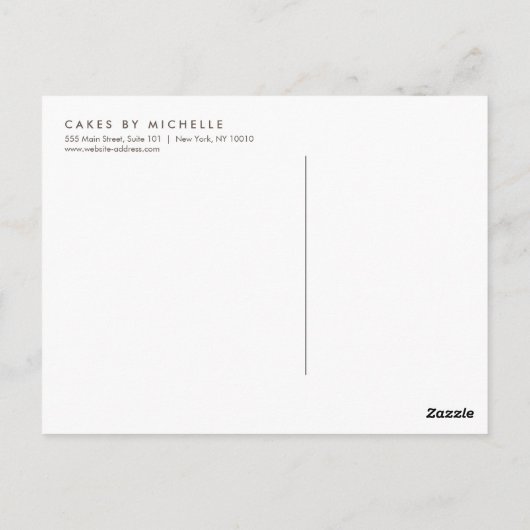Elegant witte rok met Florals Cake Decorting Briefkaart (Achterkant)