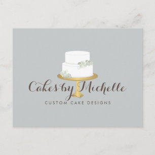 Elegant witte rok met Florals Cake Decorting Briefkaart
