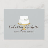 Elegant witte rok met Florals Cake Decorting Briefkaart (Voorkant)