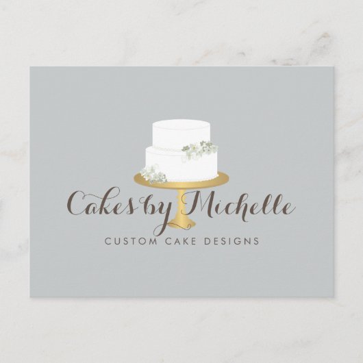 Elegant witte rok met Florals Cake Decorting Briefkaart (Voorkant)
