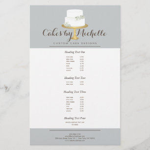 Elegant witte rok met Florals Cake Decorting Flyer