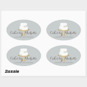 Elegant witte rok met Florals Cake Decorting Ovale Sticker (Vel)