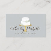 Elegant witte rok met Florals Cake Decorting Visitekaartje (Voorkant)