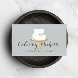 Elegant witte rok met Florals Cake Decorting Visitekaartje