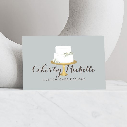 Elegant witte rok met Florals Cake Decorting Visitekaartje