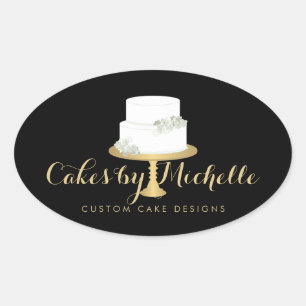 Elegant witte rok met Florals II-rok Ovale Sticker