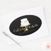 Elegant witte rok met Florals II-rok Ovale Sticker (Envelop)