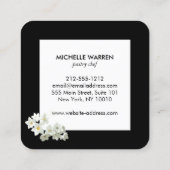 Elegant witte rok met Florals II-rok Vierkante Visitekaartje (Achterkant)