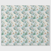 Elegant witte roos bloemenpatroon cadeaupapier (Vlak)
