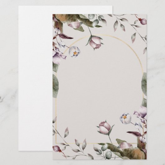 Elegant Witte Roos Briefpapier | Speciale Gelegenh (Voorkant / Achterkant)