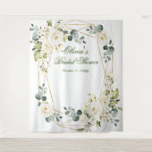 Elegant Witte Roos Bruidsdouche Foto Achtergrond Wandkleed (Voorkant)