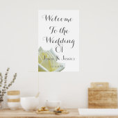 Elegant witte roos en zilveren bruiloft poster (Keuken)