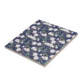 Elegant witte roos florale keramische tegel tegeltje (Zijkant)