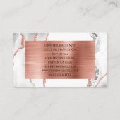 Elegant Witte Roze Goud Agate Luxe Visitekaartje (Achterkant)