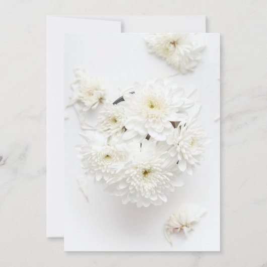 Elegant witte rozen bloesems bloemen zomer bruilof kaart (Achterkant)