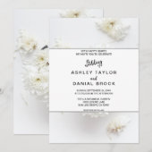 Elegant witte rozen bloesems bloemen zomer bruilof kaart (Voorkant / Achterkant)